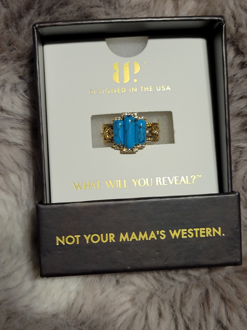 Turquoise Stone Gold-Tone Women's Ring by BP.